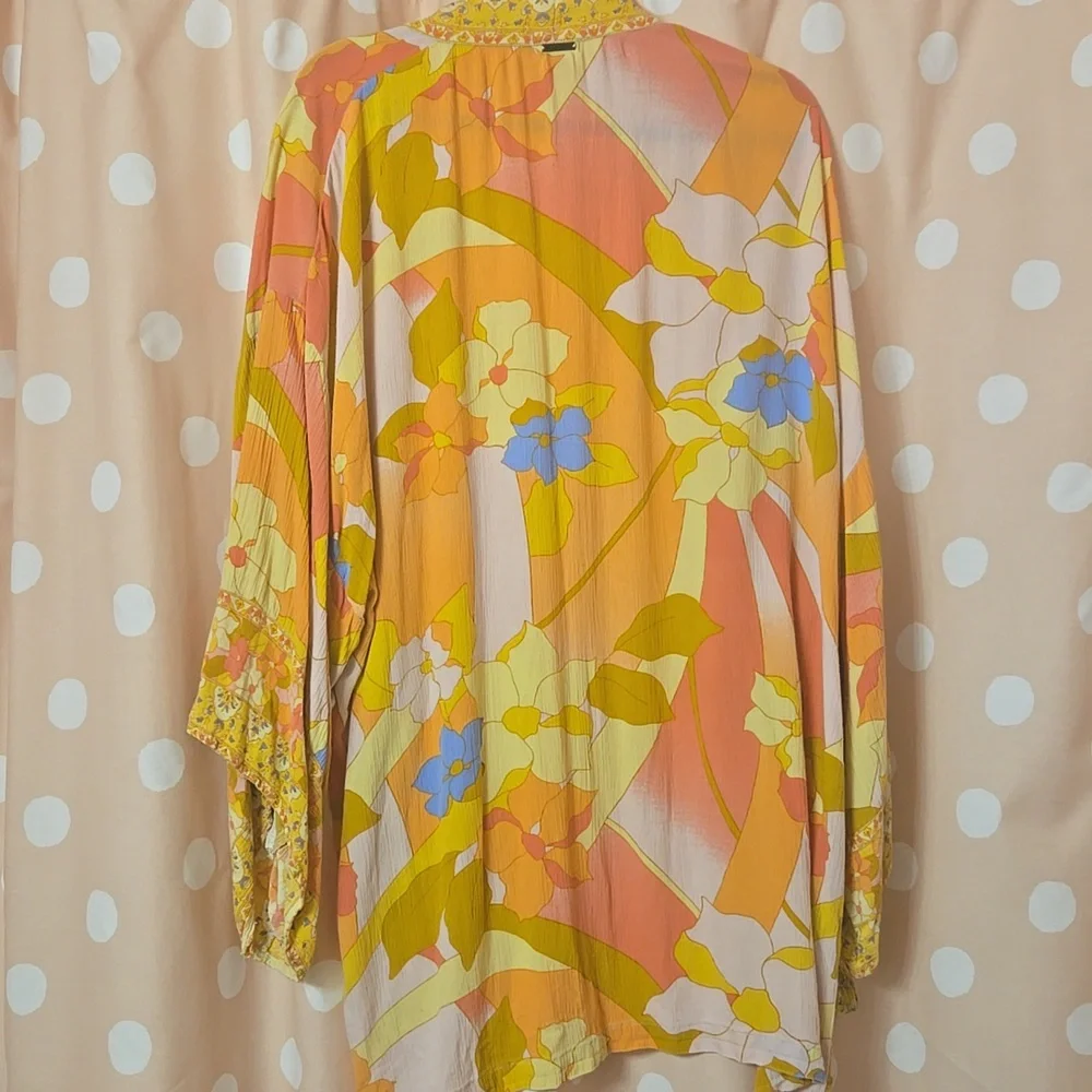 Billabong Floral Flowy Robe S/L - Picture 2 of 6